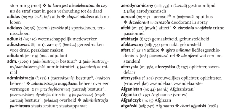 przykładowa strona słownika polsko niderlandzkiego kopia